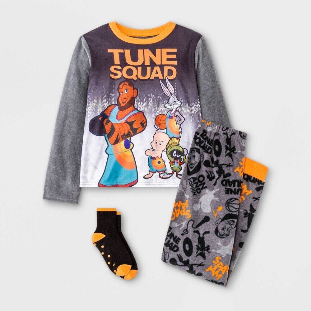 Space Jam Tune Squad 2pc Cozy Pajama Set with Socks Boys Large (10/12)201
